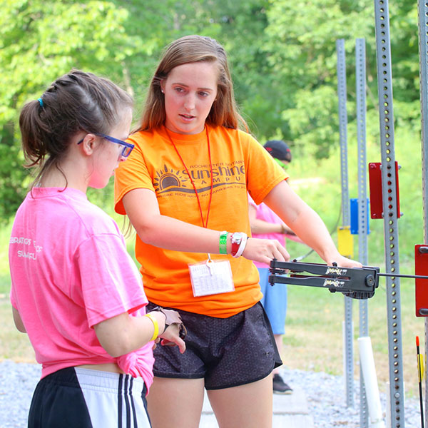 Sunshine Camper and Counselor Archery Rochester Rotary Sunshine Camp