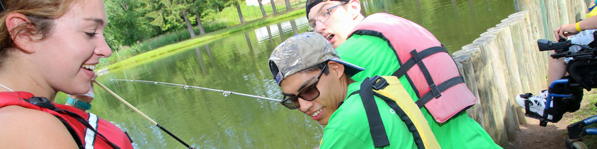 Sunshine Campers fishing banner